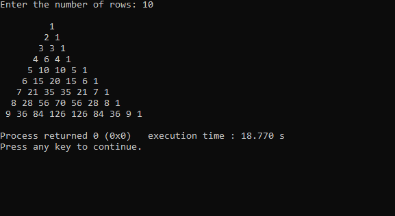 Pascal’s Triangle using C program - Follow Tutorials